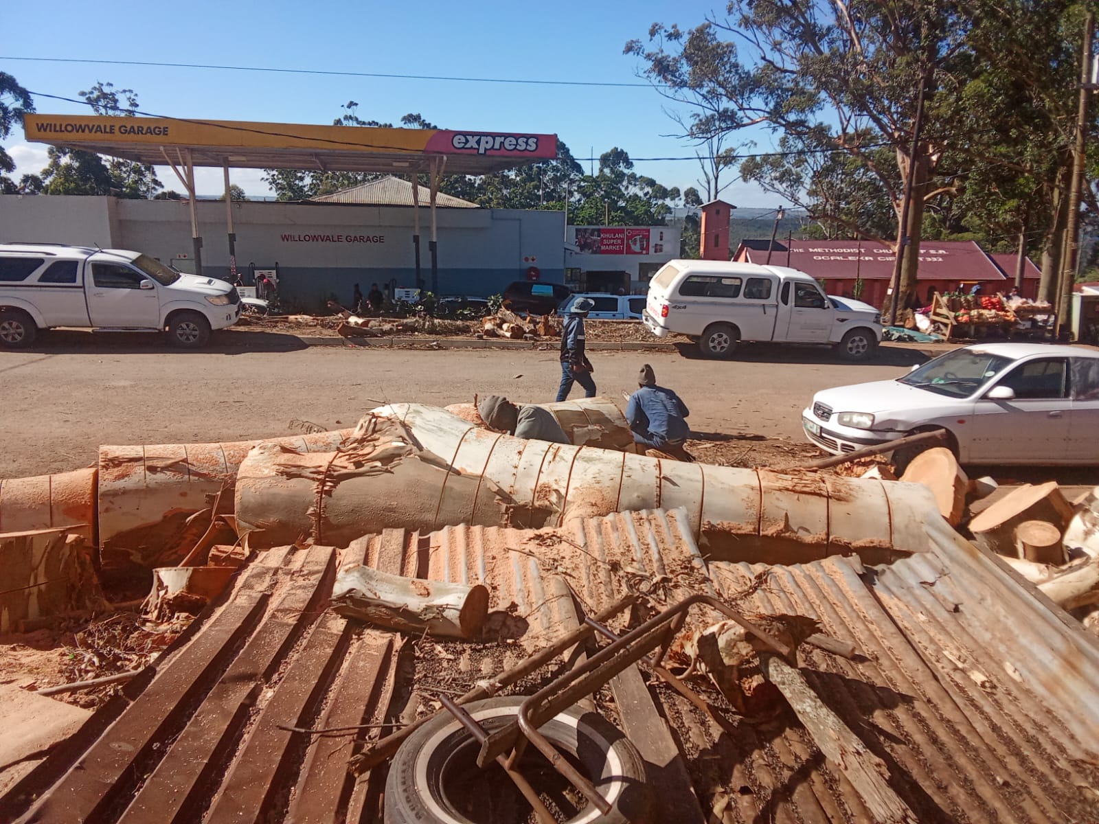 Large tree safely dismantled